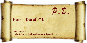 Perl Donát névjegykártya